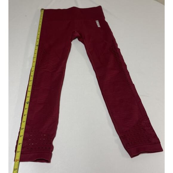 Gymshark Energy Seamless High Rise Perforated Leggings Burgundy Womens Small S - Picture 12 of 15